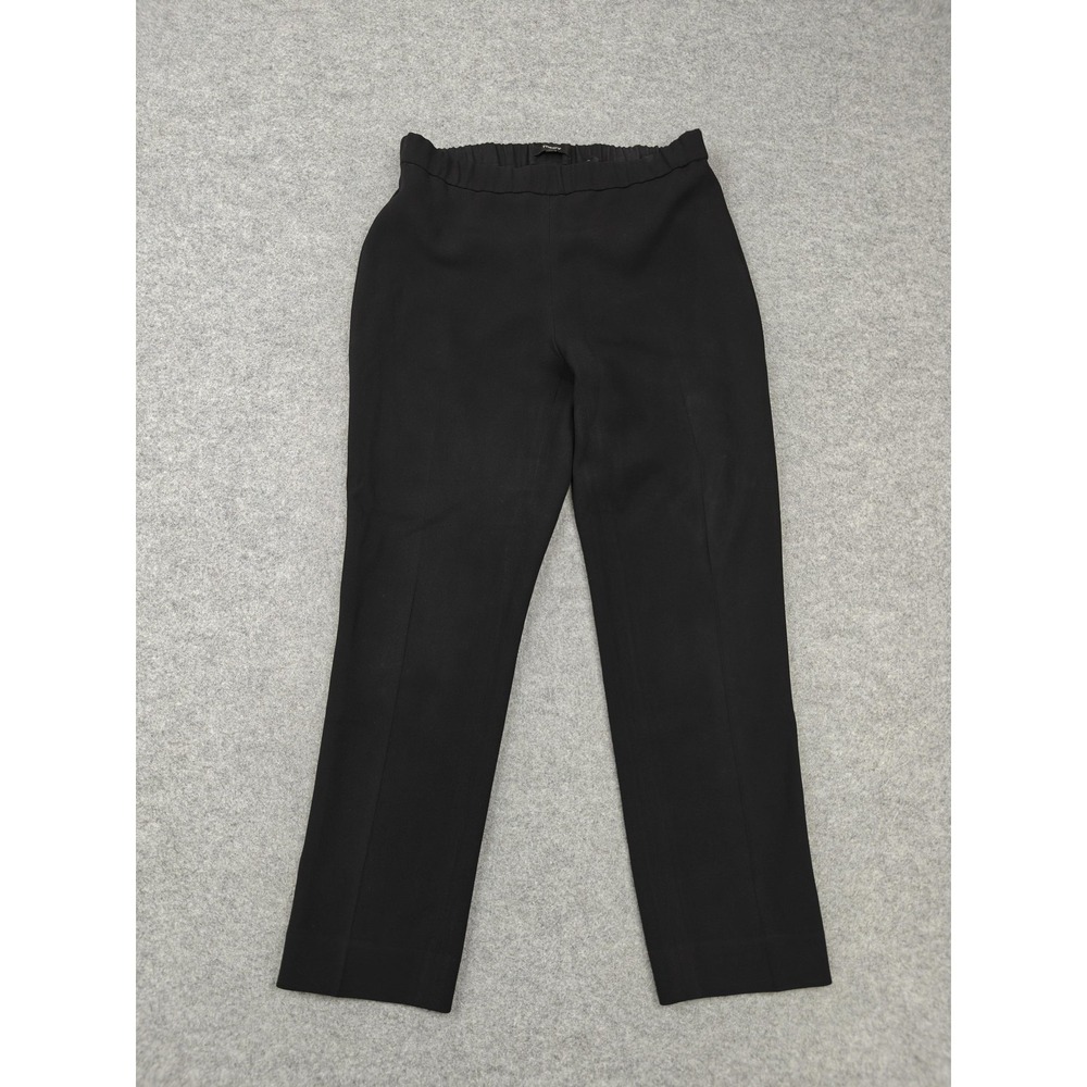 Theory Pants Womens 0 Black Crepe Slim Pull On Elastic Waist Dress Career USA